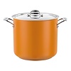 HorecaTraders Casserole Stainless Steel High | Ø28cm | 13.6L | Yellow | gas, induction, ceramic