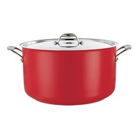 Kookpan middel | Rood | RVS | 9.5 Liter | 28cmØ | Gas, elektrisch, keramisch en  inductie