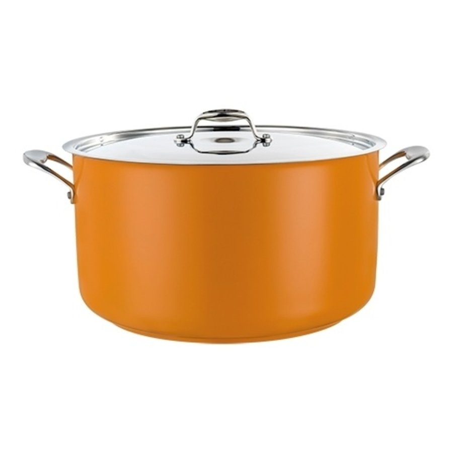 Cooking pot medium | Red | stainless steel | 9.5 Liters | 28cmØ | Gas, electric, ceramic and induction