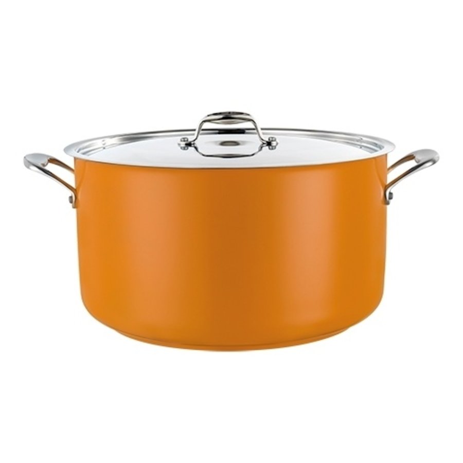 Medium saucepan | Red | Stainless steel | 9.5 Liter | 28cmØ | Gas, electric, ceramic and induction