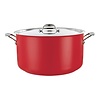 HorecaTraders Casserole | Red | stainless steel | 14L | Ø32 cm | Gas, electric, ceramic, induction