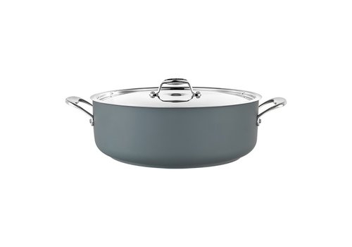  HorecaTraders Casserole | stainless steel | Ø24 cm | 3.9L| Gray | Gas, induction, ceramic 