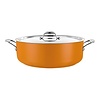 HorecaTraders Saucepan | Stainless steel | Ø24 cm | 3.9 L | Yellow | Gas, induction, ceramic