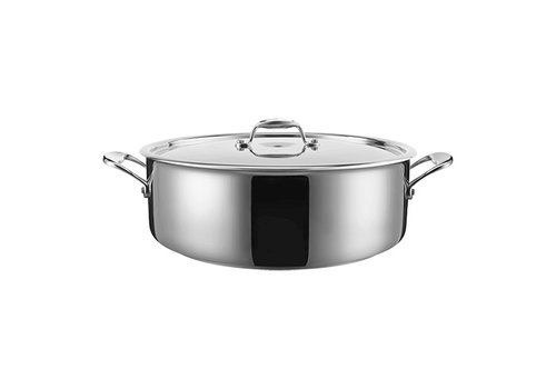  HorecaTraders Casserole | stainless steel | Ø28cm | 5.8L| Gas, induction, ceramic 