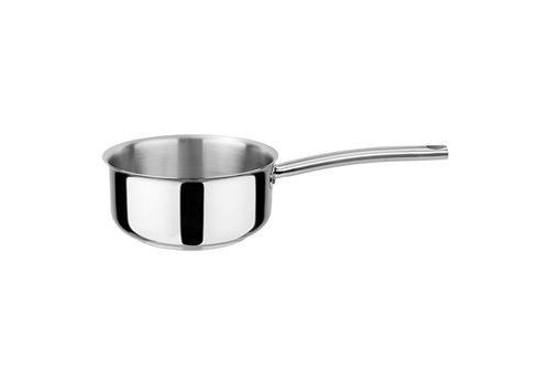  HorecaTraders Stahlpfanne | Edelstahl | 1 Liter | Ø14 cm | Gas, Elektro, Induktion, Keramik 
