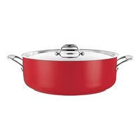Casserole Stainless Steel Low | Ø32cm | 8.9L| Red | gas, induction, ceramic