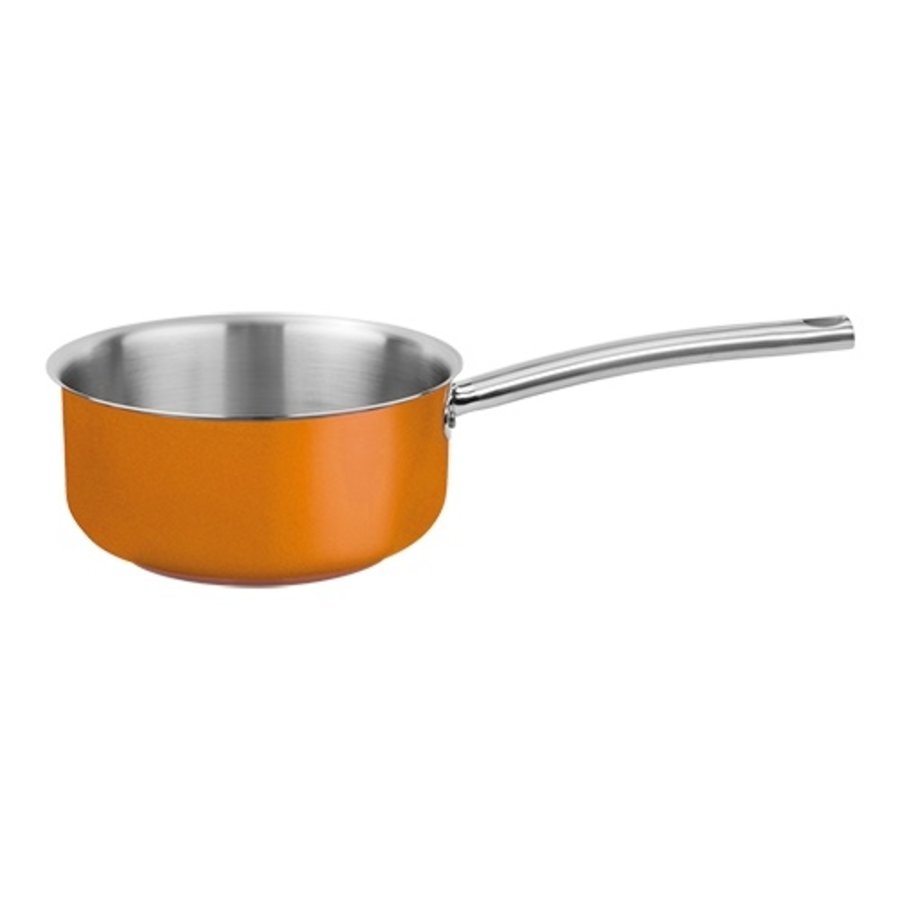 Poêle en acier | acier inoxydable | Rouge | 1 litre | 14 cm Ø | Gaz, électrique, induction, céramique