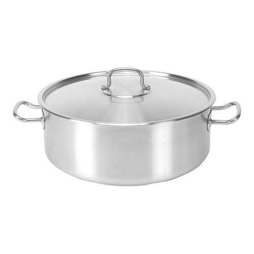  HorecaTraders Casserole Stainless Steel Low | Ø45cm | 27L | gas, induction, ceramic 