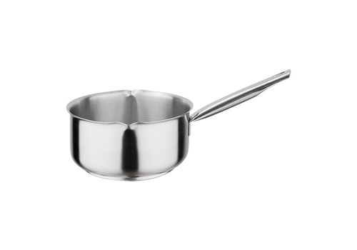 HorecaTraders Stahlpfanne | Edelstahl | 1,5 Liter | Ø16 cm | Gas, Elektro, Induktion, Keramik 