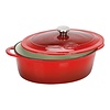 HorecaTraders Casserole | Cast iron | 33x25cm | 6.5 L | Red | gas, induction, ceramic, oven