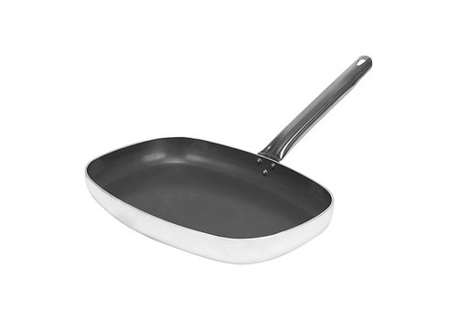  HorecaTraders Lyonnaise-Pfanne | Antihaftbeschichtung | Aluminium | 38 x 26 cm | Gas, Elektro, Keramik 