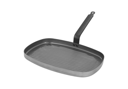 HorecaTraders Grillpfanne | Stahlblech | 38 x 26 cm 