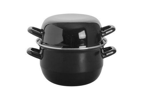  HorecaTraders Mussel pan Enameled | Ø18cm | 2.8L| Gas, electric, ceramic 