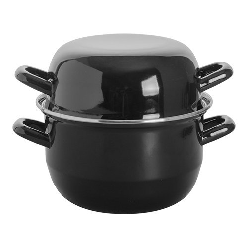  HorecaTraders Mussel pan Enameled | Ø18cm | 2.8L| Gas, electric, ceramic 