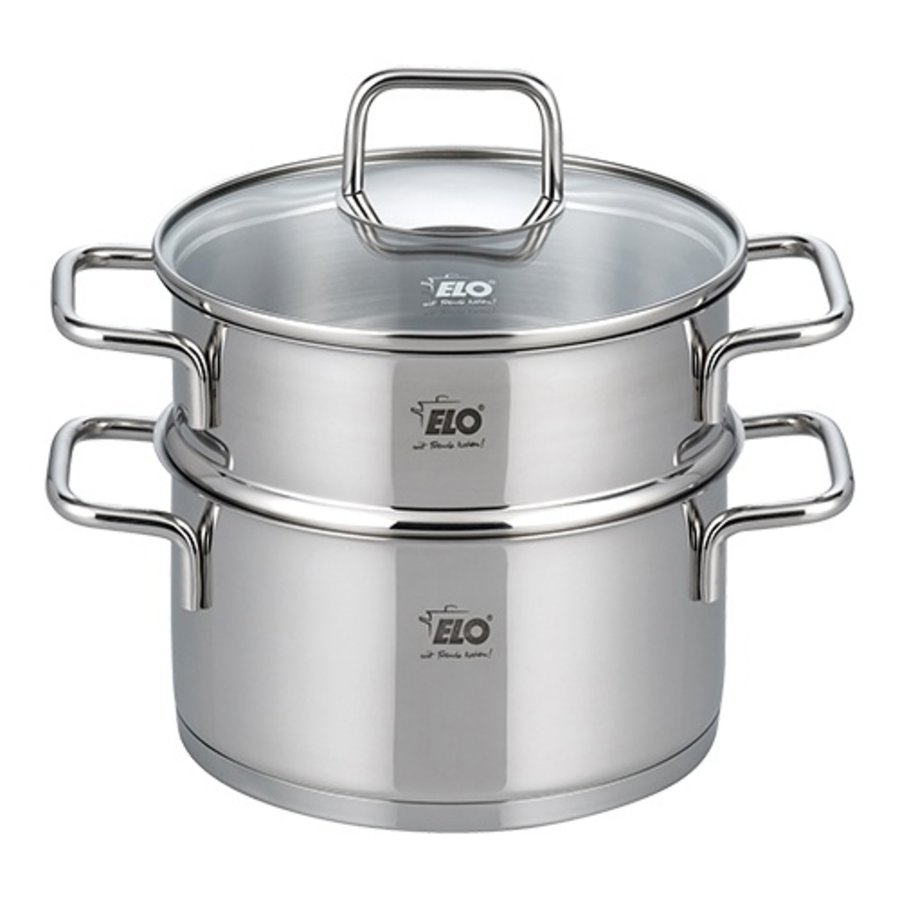 Steamer-cooking pot stainless steel | Ø18cm | gas, electric, ceramic