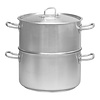 HorecaTraders Stainless steel steam cooker | Ø32cm | 15L | gas, ceramic, induction