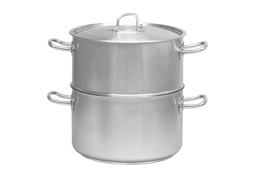  HorecaTraders Stainless steel steam cooker | Ø32cm | 15L | gas, ceramic, induction 