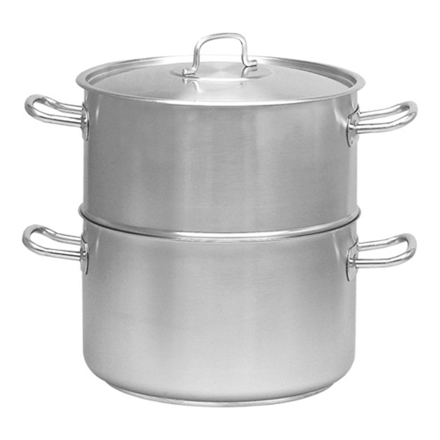 Steamer-cooking pot stainless steel | Ø32cm | 15L | gas, ceramic, induction