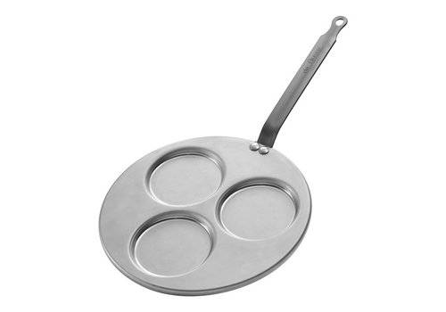  HorecaTraders Blinispan-Stahlblech | Ø27cm | 3xØ10cm | Gas, Keramik, Induktion 