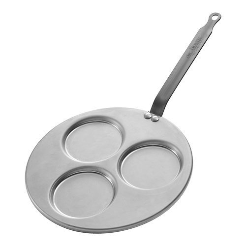  HorecaTraders Blinispan-Stahlblech | Ø27cm | 3xØ10cm | Gas, Keramik, Induktion 