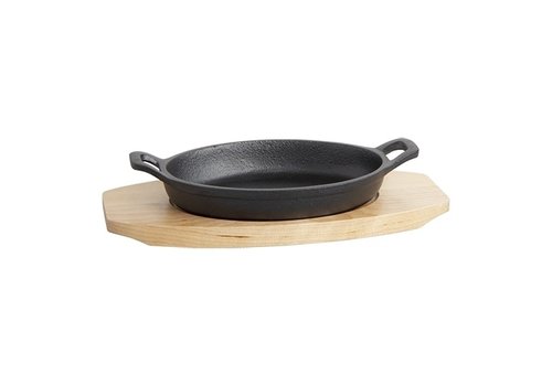  HorecaTraders Poêle de service Bistro en fonte | 17x12cm | Sous-plancher en bois 