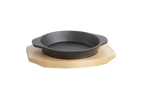  HorecaTraders Poêle de service Bistro en fonte | Ø14 cm | Sous-plancher en bois 