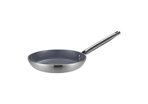  HorecaTraders Poêle lyonnaise | antiadhésif | aluminium | Ø36 cm | Gaz, électrique, céramique 