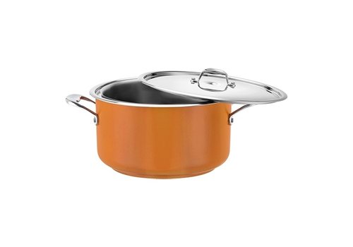  HorecaTraders Wasserbadpfanne | Edelstahl | Ø24cm | 3,1 l | Gelb 