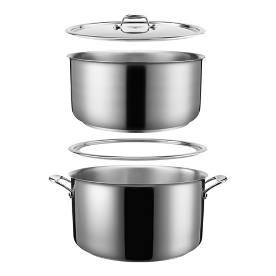 Bain Marie Pan | stainless steel | Ø28cm | 5.4L| Red | Gas, Ceramic, Induction