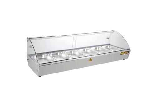  HorecaTraders Vitrine chauffante | 68L | 22 kg | 230V | 33,6 x 112,7 x 42 cm 