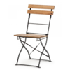 HorecaTraders Folding chair | Steel/Acacia Wood | Black | 4 pieces