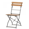 Folding chair | Steel/Acacia wood | Black | 4 pieces