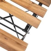 Folding chair | Steel/Acacia Wood | Black | 4 pieces