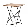 HorecaTraders Folding table | Steel/Acacia Wood | Black | 60x60x74cm