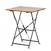 HorecaTraders Klapptisch | Stahl/Akazienholz | Schwarz | 60 x 60 x 74 cm
