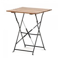 Folding table | Steel/Acacia Wood | Black | 60x60x74cm