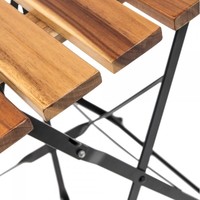 Klapptisch | Stahl/Akazienholz | Schwarz | 60 x 60 x 74 cm
