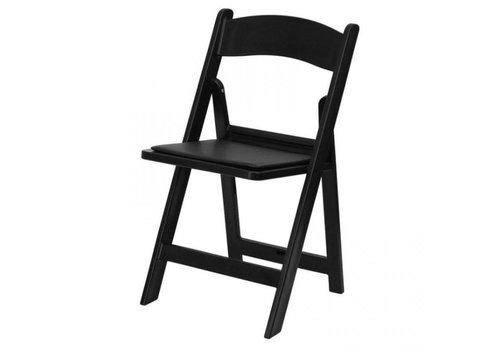 HorecaTraders Chaise pliante Wimbledon | Plastique | Noir | 4 pièces 