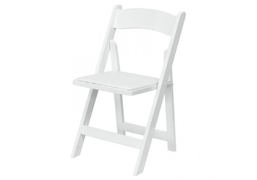  HorecaTraders Chaise pliante Wimbledon | Plastique | Blanc | 4 pièces 