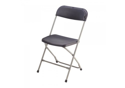  HorecaTraders Chaise pliante Europe | Plastique | Gris | 12 pièces 