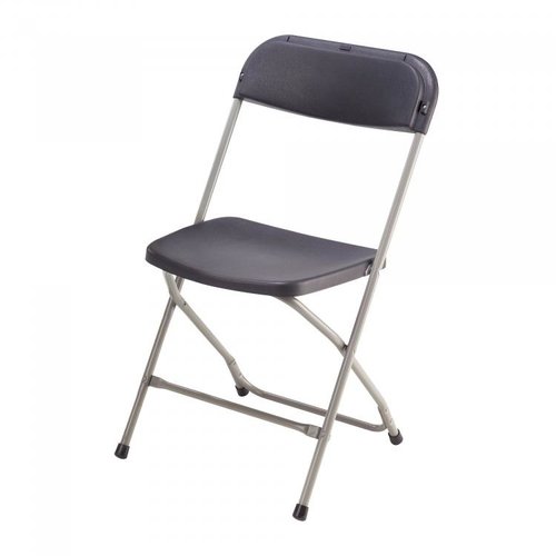  HorecaTraders Chaise pliante Europe | Plastique | Gris | 12 pièces 