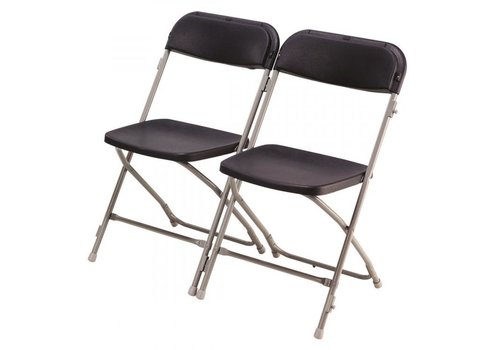  HorecaTraders Chaise pliante Europe Connect | Plastique | Noir | 10 pièces 