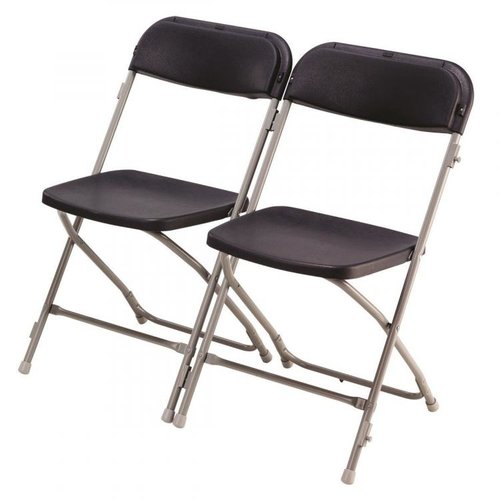  HorecaTraders Folding Chair Europa Connect | Plastic | Black | 10 pieces 