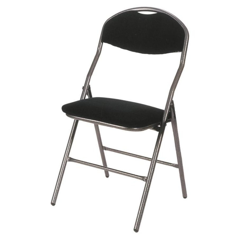 Chaise pliante Super | Rembourré | Noir | 5 pièces