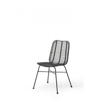 Stackable Chair Palm | PE Rattan | Black