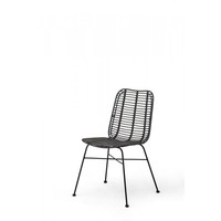 Stapelbare Stoel Palm | PE Rattan | Zwart