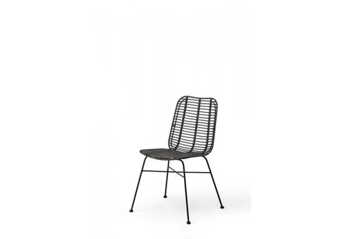  HorecaTraders Stackable Chair Palm | PE Rattan | Black 