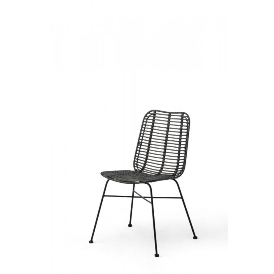 Stapelbare Stoel Palm | PE Rattan | Zwart