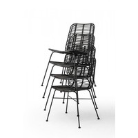 Stapelstuhl Palm | PE-Rattan | Schwarz