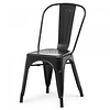 HorecaTraders Stacking chair Tolix | Steel | Black | 4 pieces